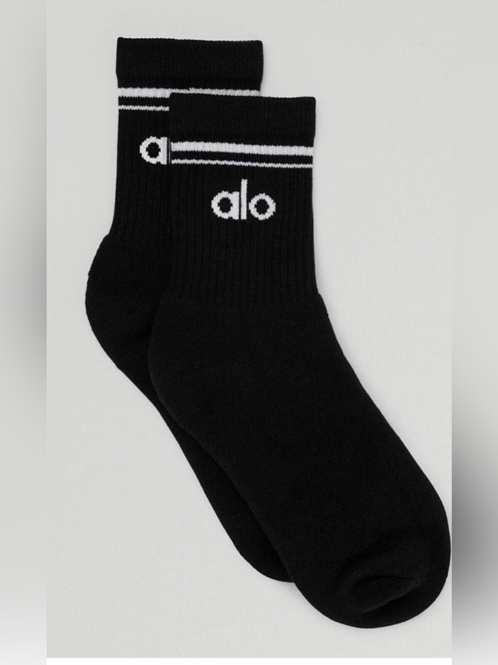 ALO Throwback Unisex Half-Crew Socks Black/White - M